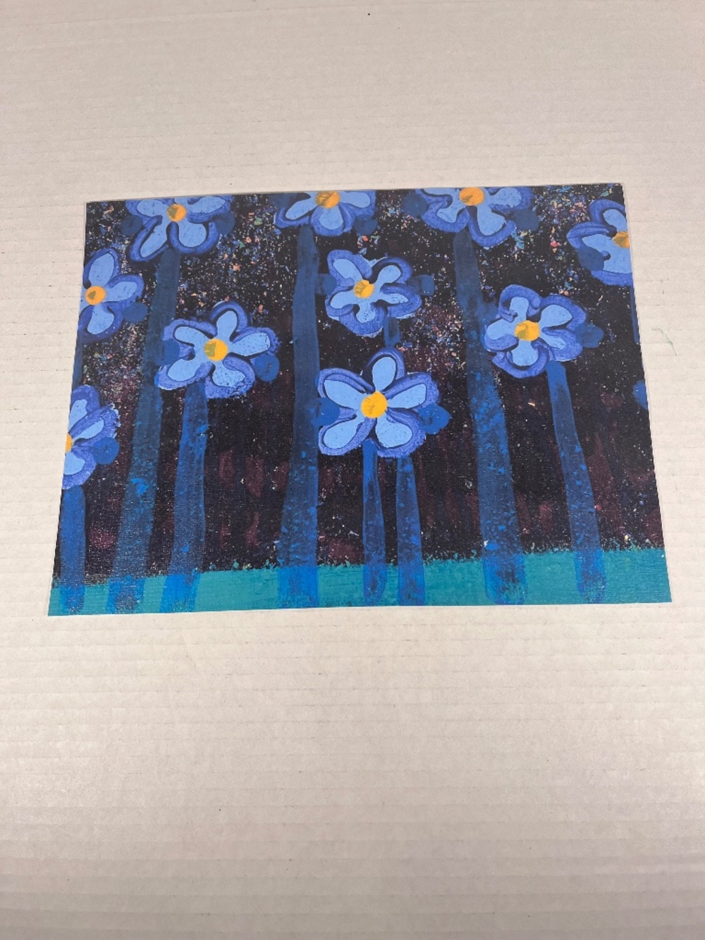 Acrylic Flowers Painting Art Print Laminated Card Stock See Pictures for Size